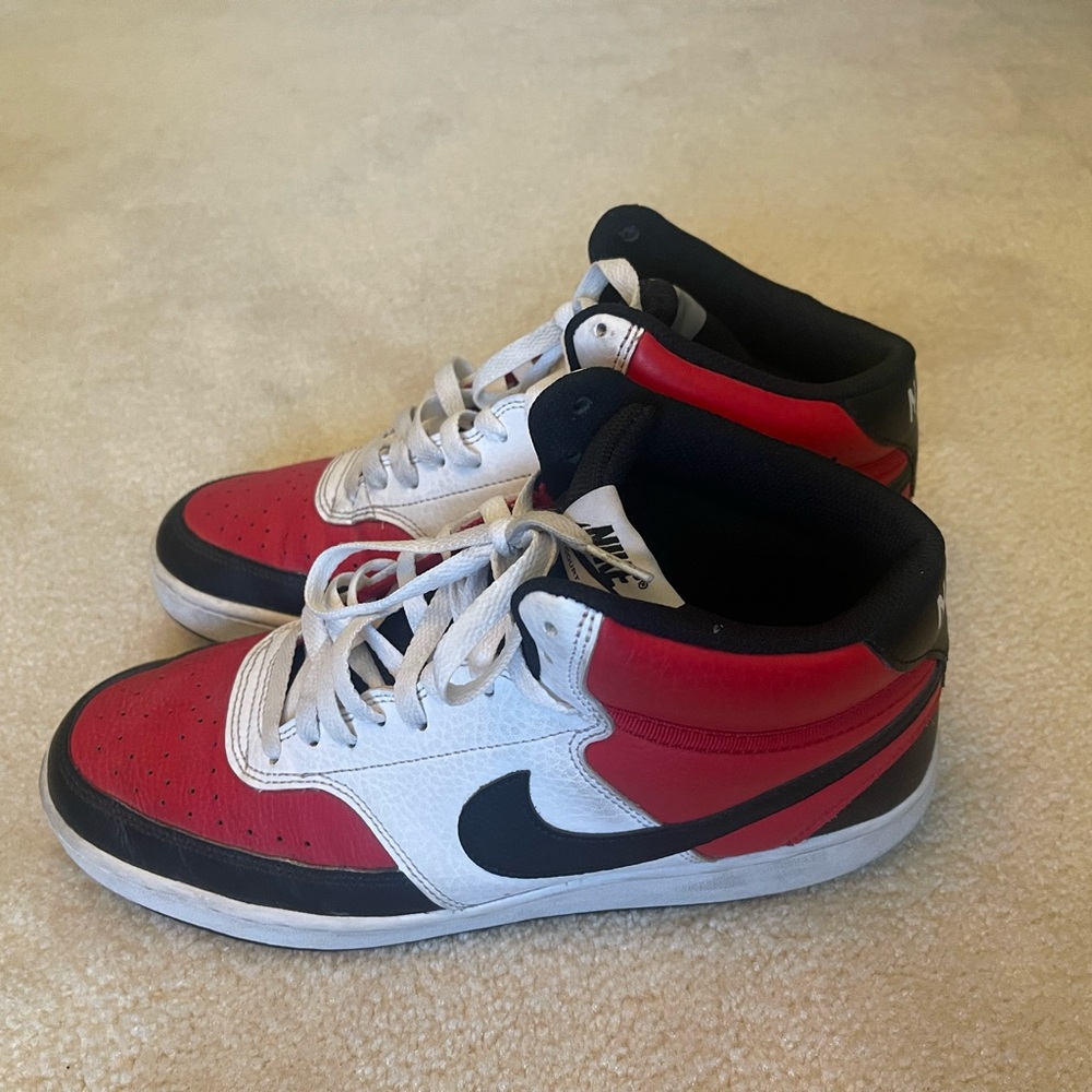 Nike Red and Black High-Top Sneakers